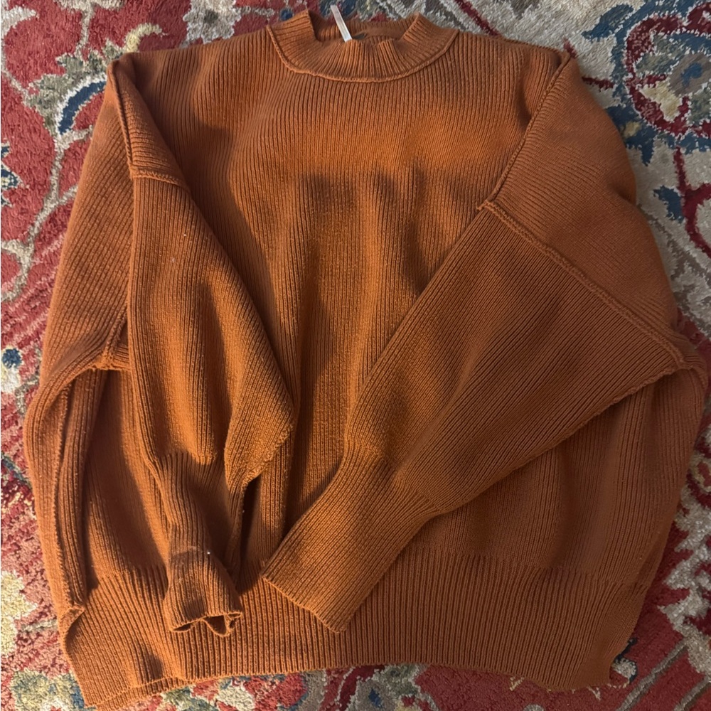 Free People brown and cream easy street tunic regular length sweaters